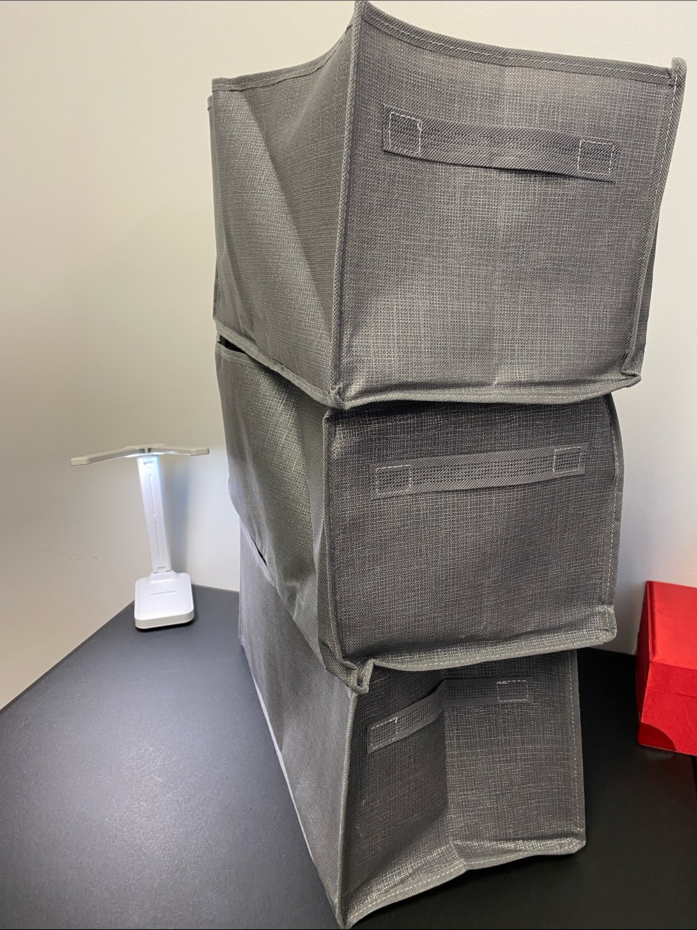 4 for $25 - Set of 3 Multi Compartment Gray Fabric Clothing Organizer Bins, NWOT